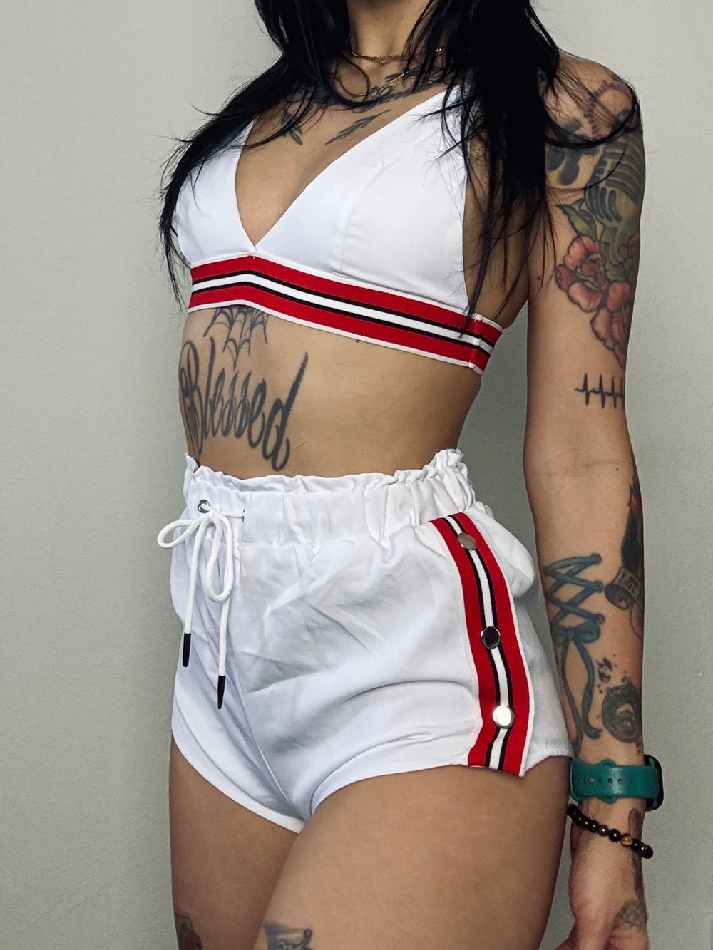 Stylish White and Red Women's tracksuit